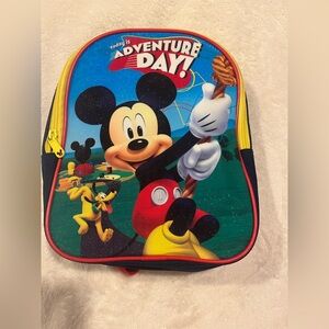 Disney Mickey Mouse Adventure Day Backpack - Red, Yellow, Blue NWOT